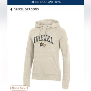Women's Champion Oatmeal Drexel Dragons Core 2.0 Fleece Pullover Hoodie